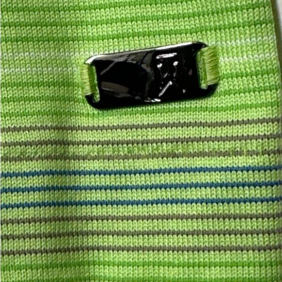 Nike Tiger Woods Collection Golf Polo Dri-Fit Stripes Lime Green Size L - Picture 5 of 11